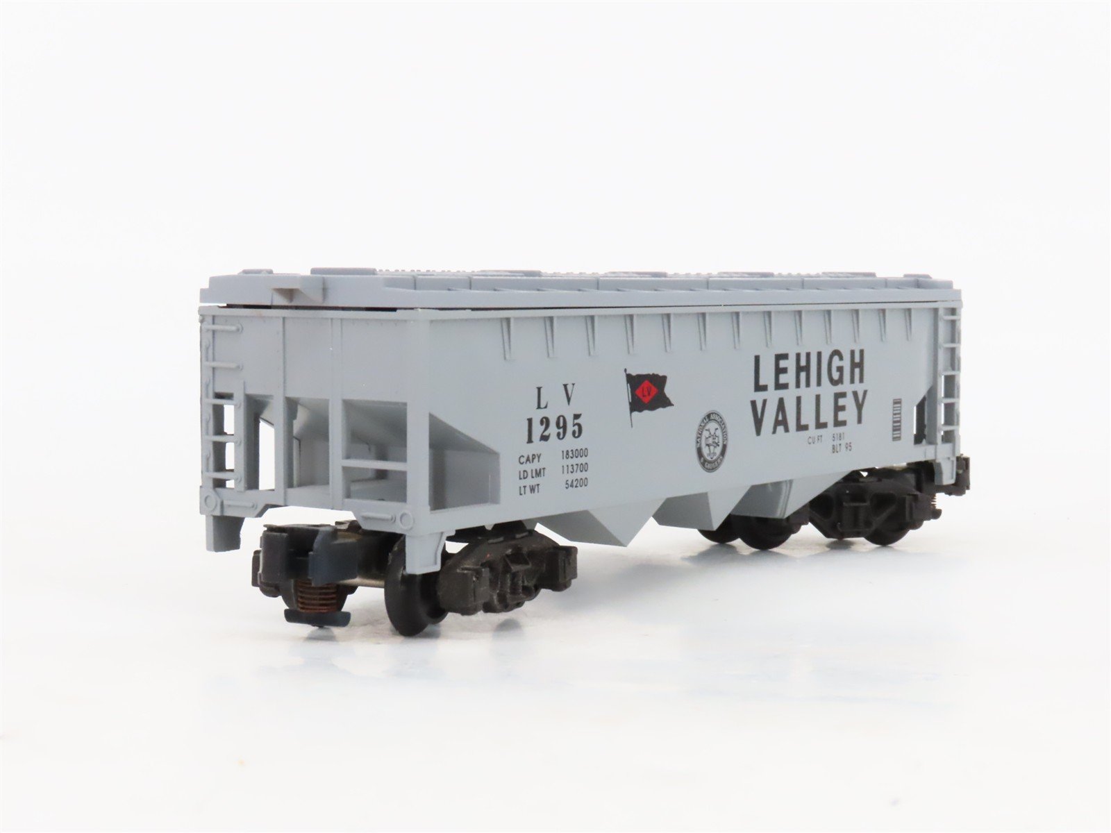 S Scale American Flyer 6-48494 LV Lehigh Valley 3-Bay Covered Hopper #1295