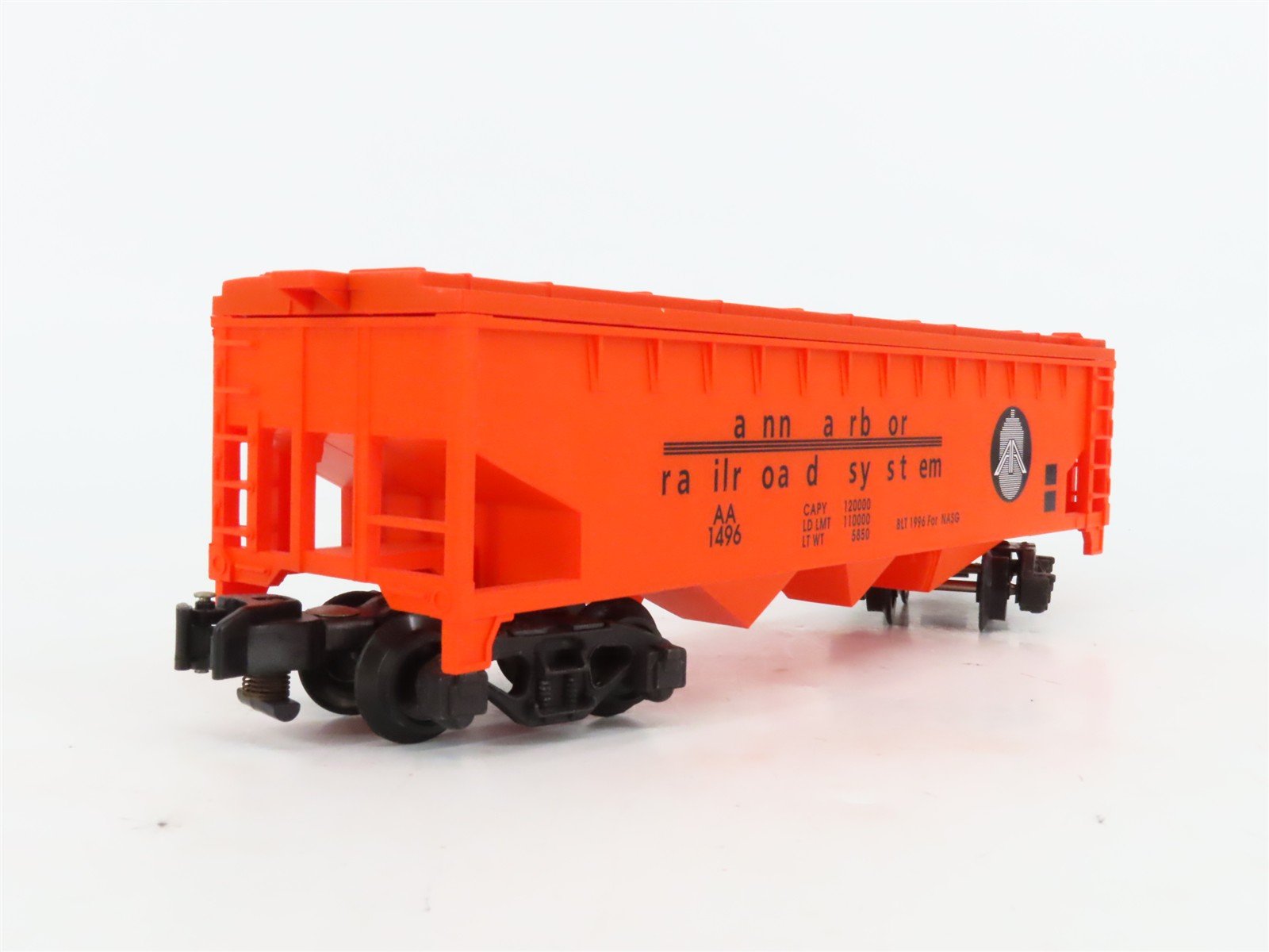S Scale American Flyer 6-52094 AA Ann Arbor NASG 1996 3-Bay Covered Hopper #1496