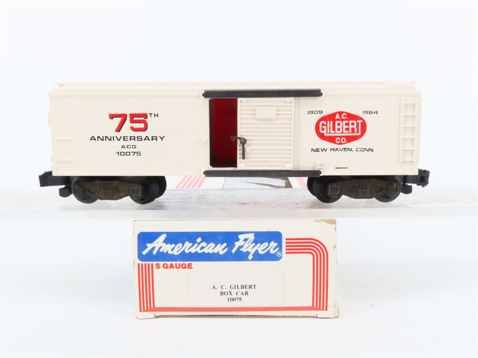 S Scale American Flyer 10075 AC Gilbert 100th Birthday Boxcar #10075