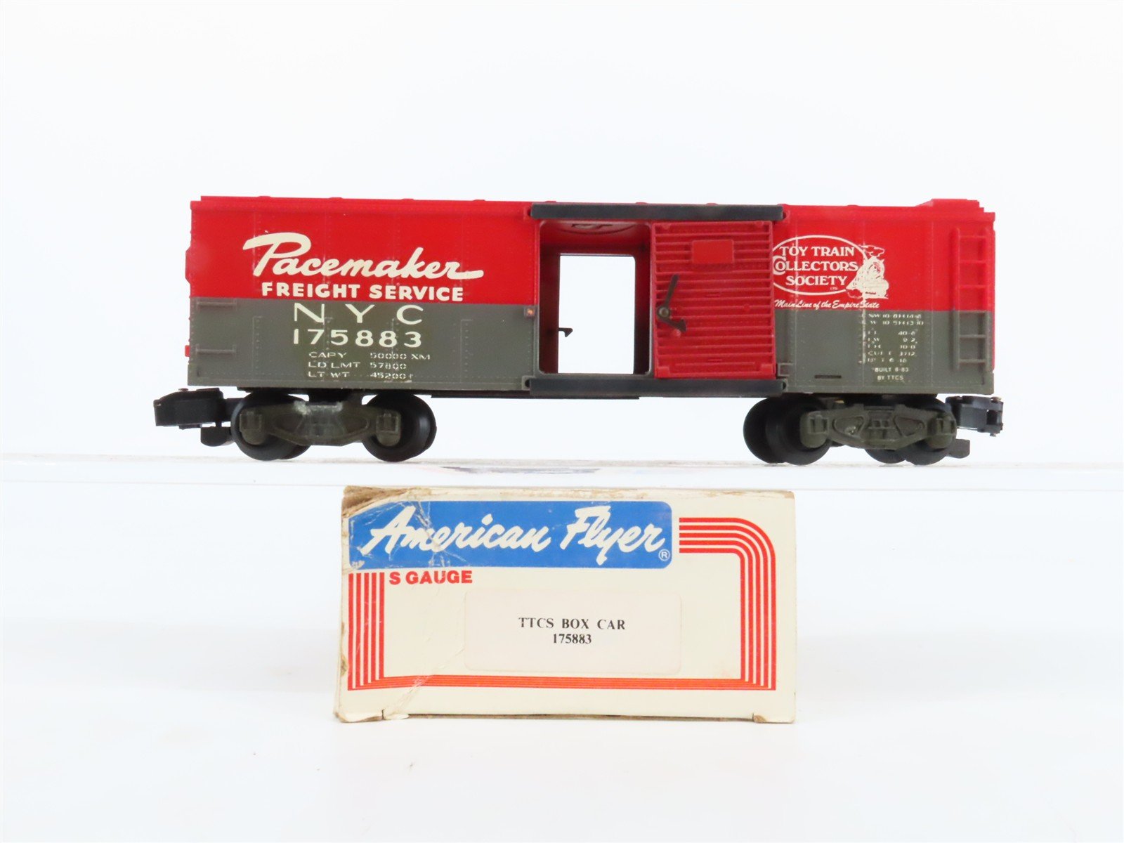 S Scale American Flyer 175883 NYC New York Central TTCS Boxcar #175853