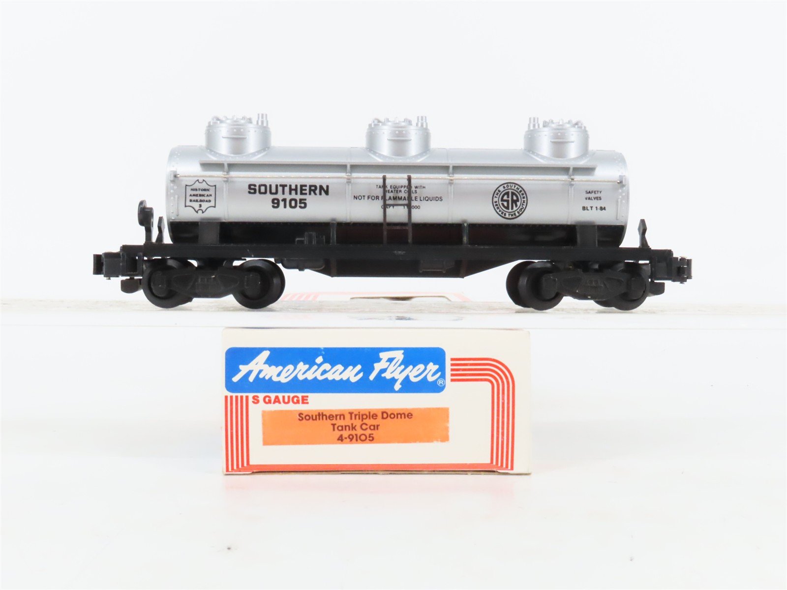 S Scale American Flyer 4-9105 Southern Three Dome Tankcar #9105