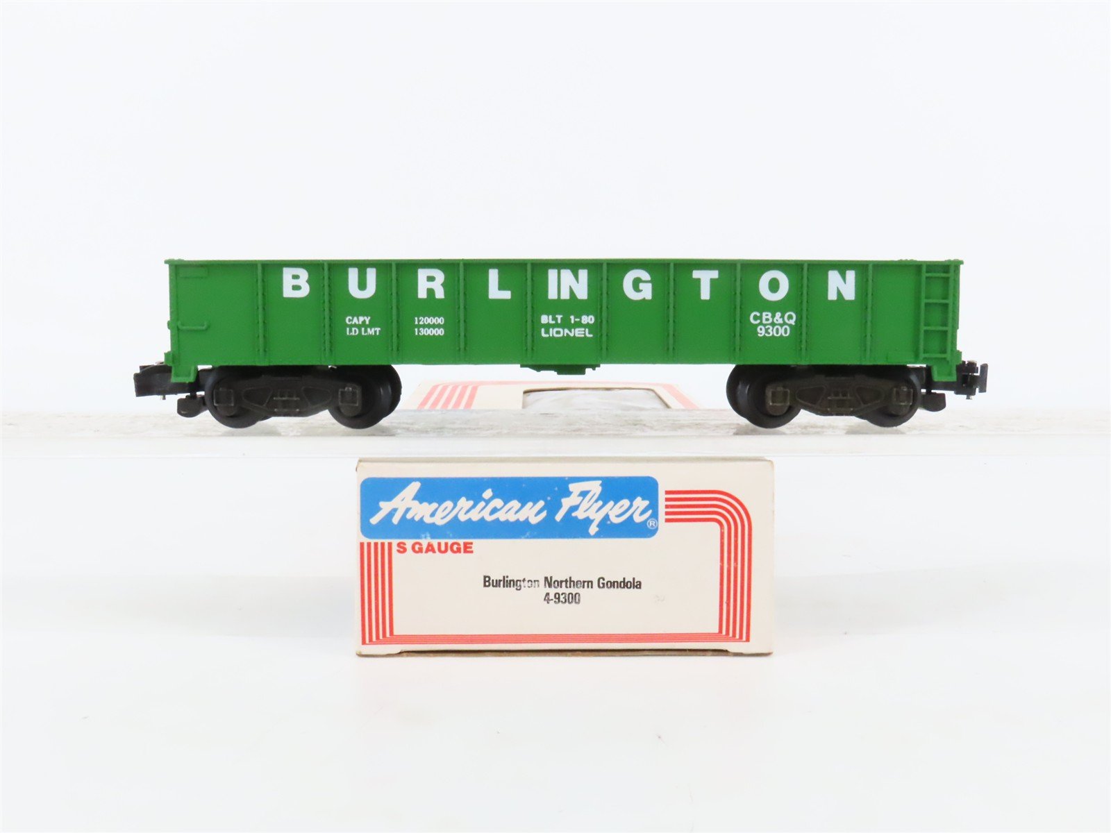 S Scale American Flyer 4-9300 CBQ/BN Burlington Northern Gondola #9300