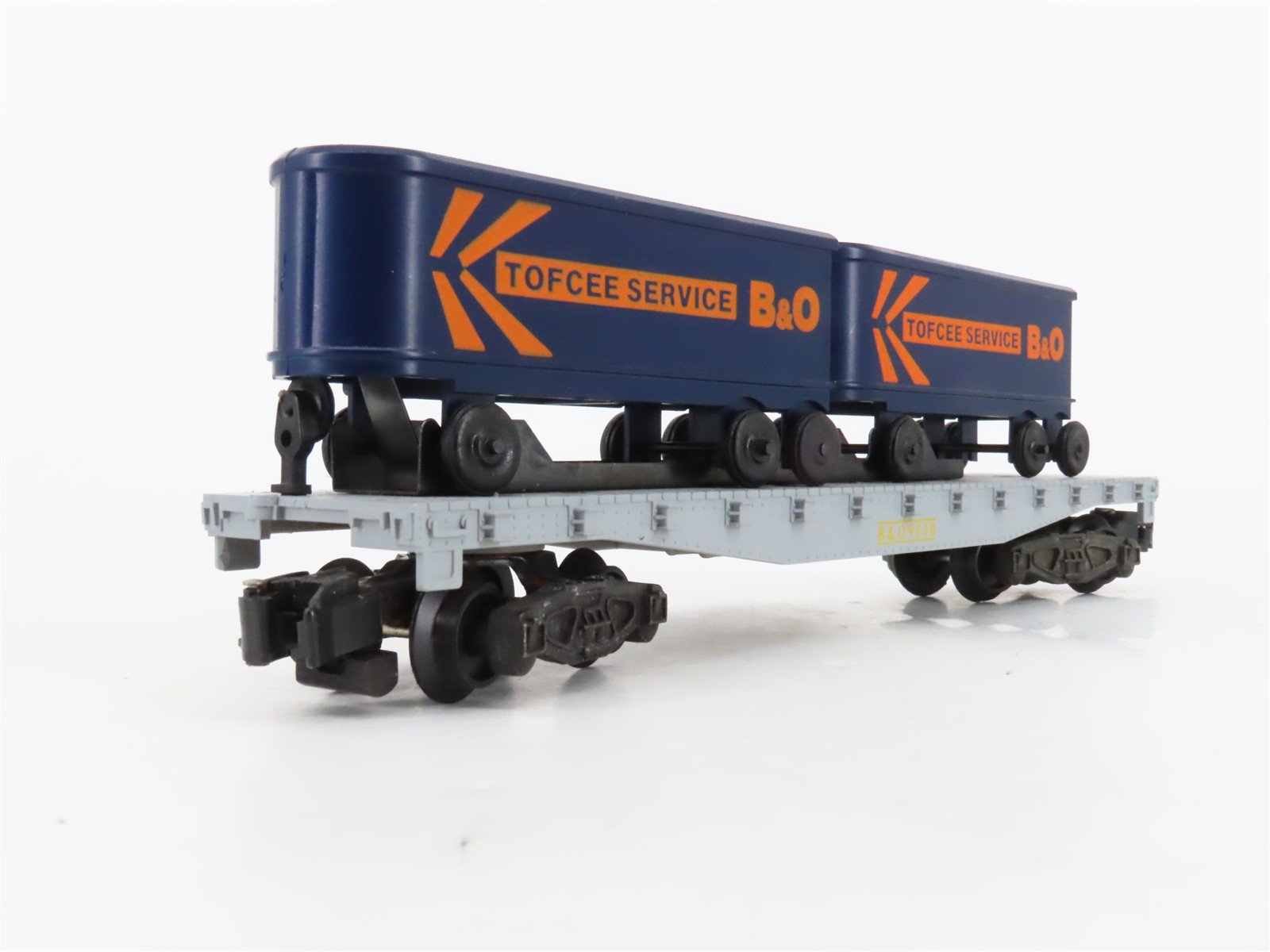 S Scale American Flyer 4-9000 B&O Baltimore & Ohio Flatcar #9000 w/Trailers