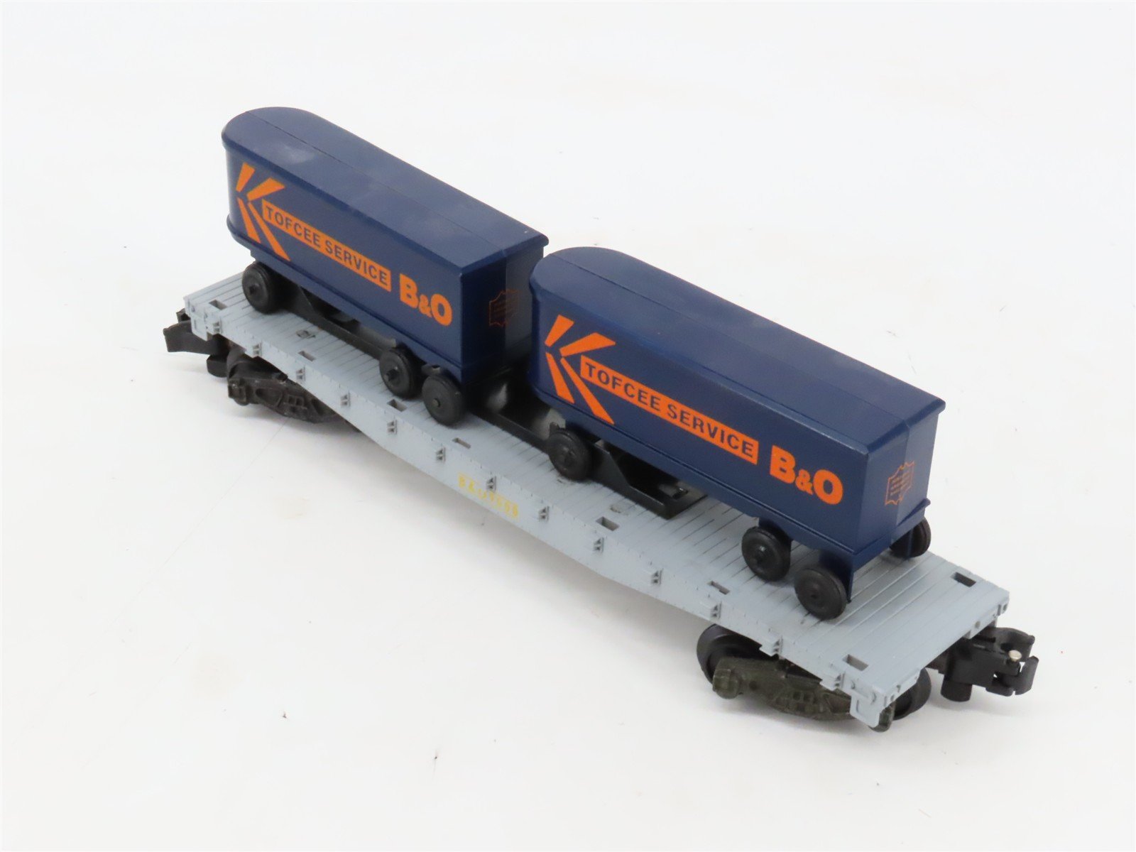 S Scale American Flyer 4-9000 B&O Baltimore & Ohio Flatcar #9000 w/Trailers