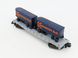 S Scale American Flyer 4-9000 B&O Baltimore & Ohio Flatcar #9000 w/Trailers