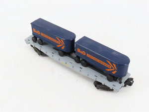 S Scale American Flyer 4-9000 B&O Baltimore & Ohio Flatcar #9000 w/Trailers