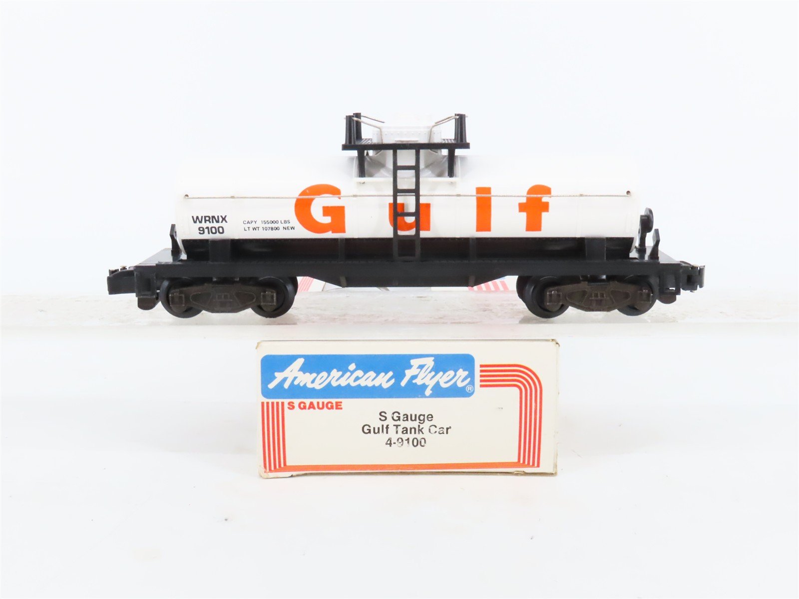 S Scale American Flyers 4-9100 WRNX Gulf Single Dome Tankcar #9100