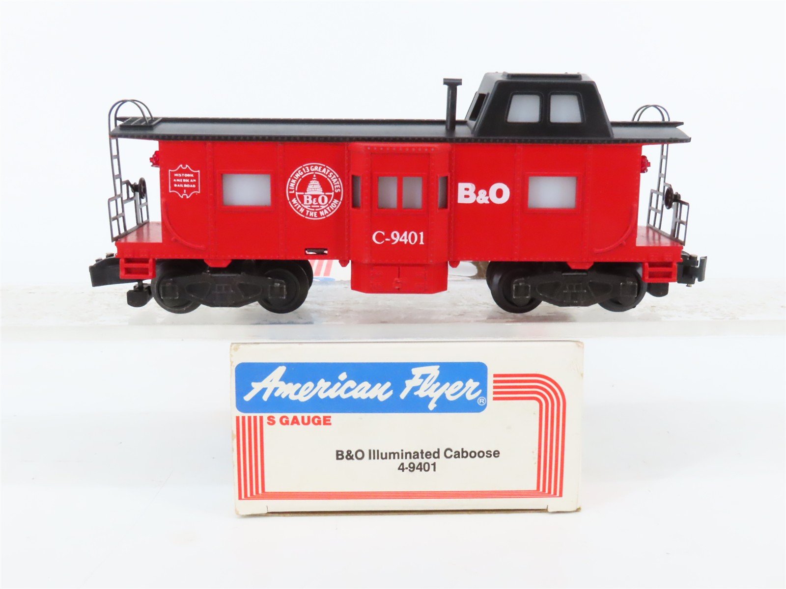 S Scale American Flyer 4-9401 B&O Baltimore & Ohio Caboose #C-9401 w/Light