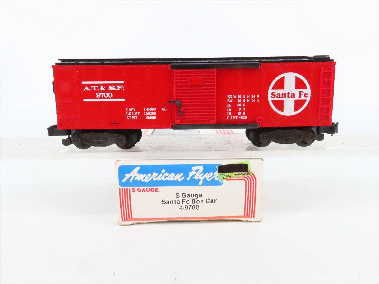 S Scale American Flyer 4-9700 ATSF Santa Fe Boxcar #9700