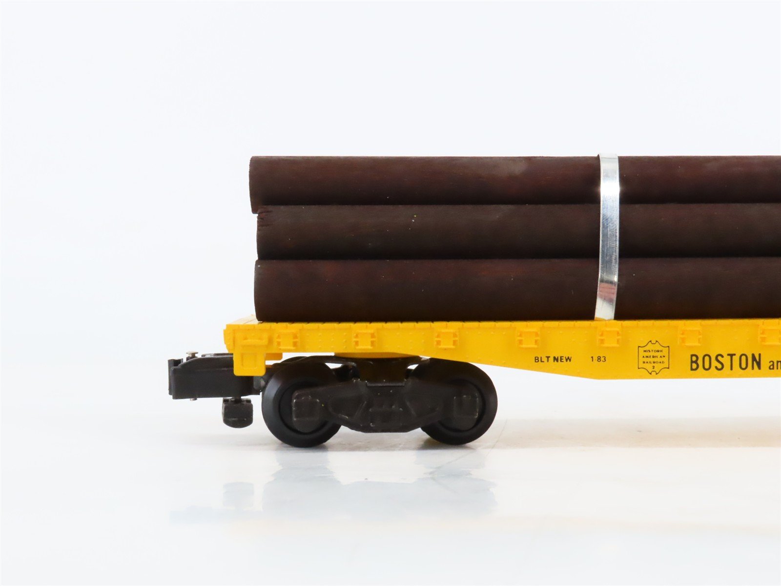 S Scale American Flyer 4-9002 B&M Boston & Maine Flatcar #9002 w/Log Loads