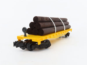 S Scale American Flyer 4-9002 B&M Boston & Maine Flatcar #9002 w/Log Loads