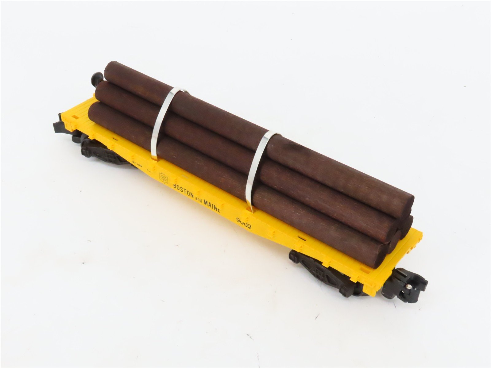 S Scale American Flyer 4-9002 B&M Boston & Maine Flatcar #9002 w/Log Loads
