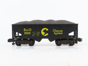 S Scale American Flyer 4-9200 B&O Chessie System 3-Bay Open Hopper #9200 w/Load