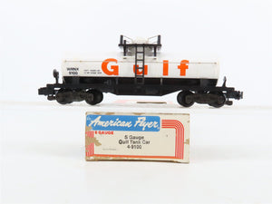 S Scale American Flyer 4-9100 WRNX Gulf Single Dome Tankcar #9100