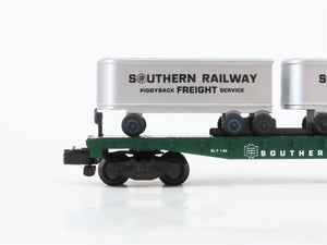 S Scale American Flyer 4-9004 SOU Southern Flatcar #9004 w/Trailers