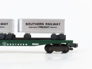 S Scale American Flyer 4-9004 SOU Southern Flatcar #9004 w/Trailers