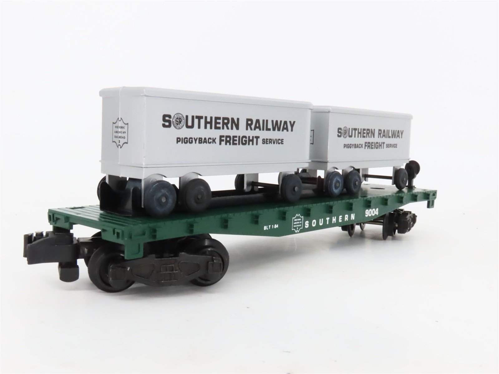 S Scale American Flyer 4-9004 SOU Southern Flatcar #9004 w/Trailers