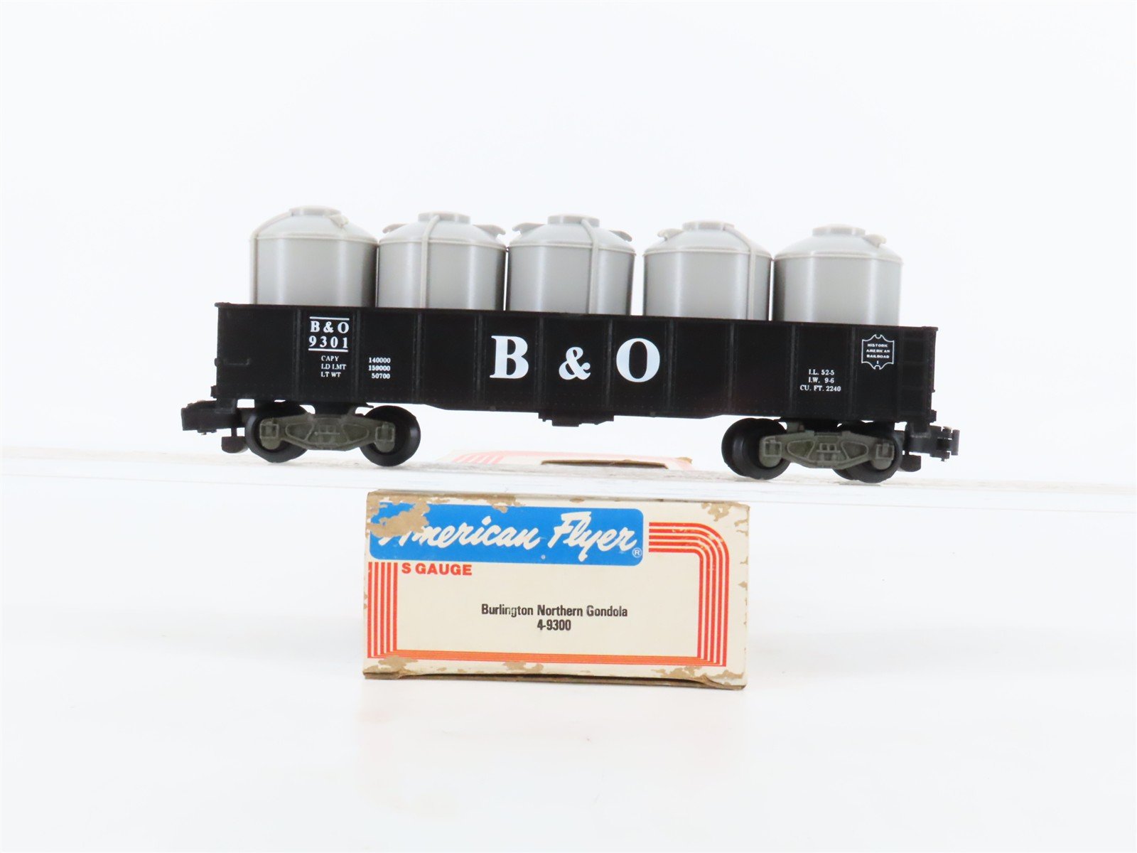 S Scale American Flyer B&O Baltimore & Ohio Gondola #9301 w/Loads