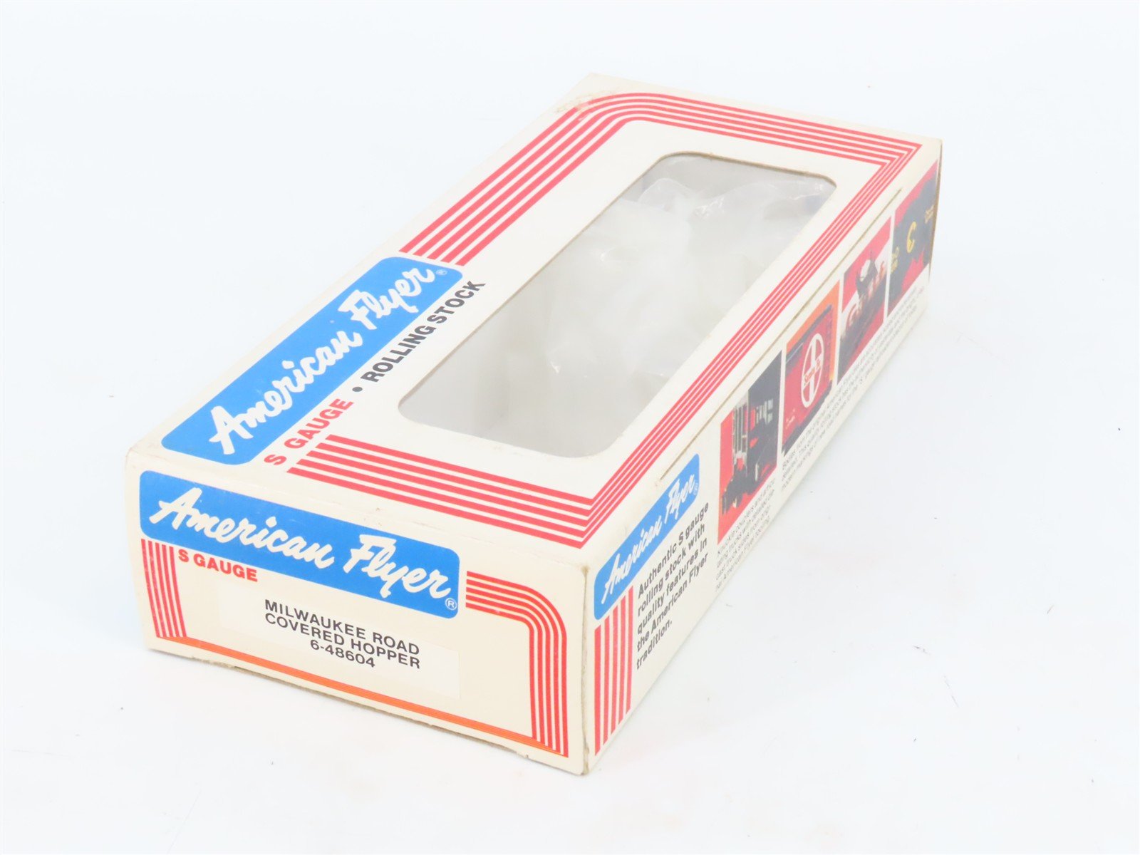 S Scale American Flyer 6-48604 MILW Milwaukee Road 2--Bay Covered Hopper #48604