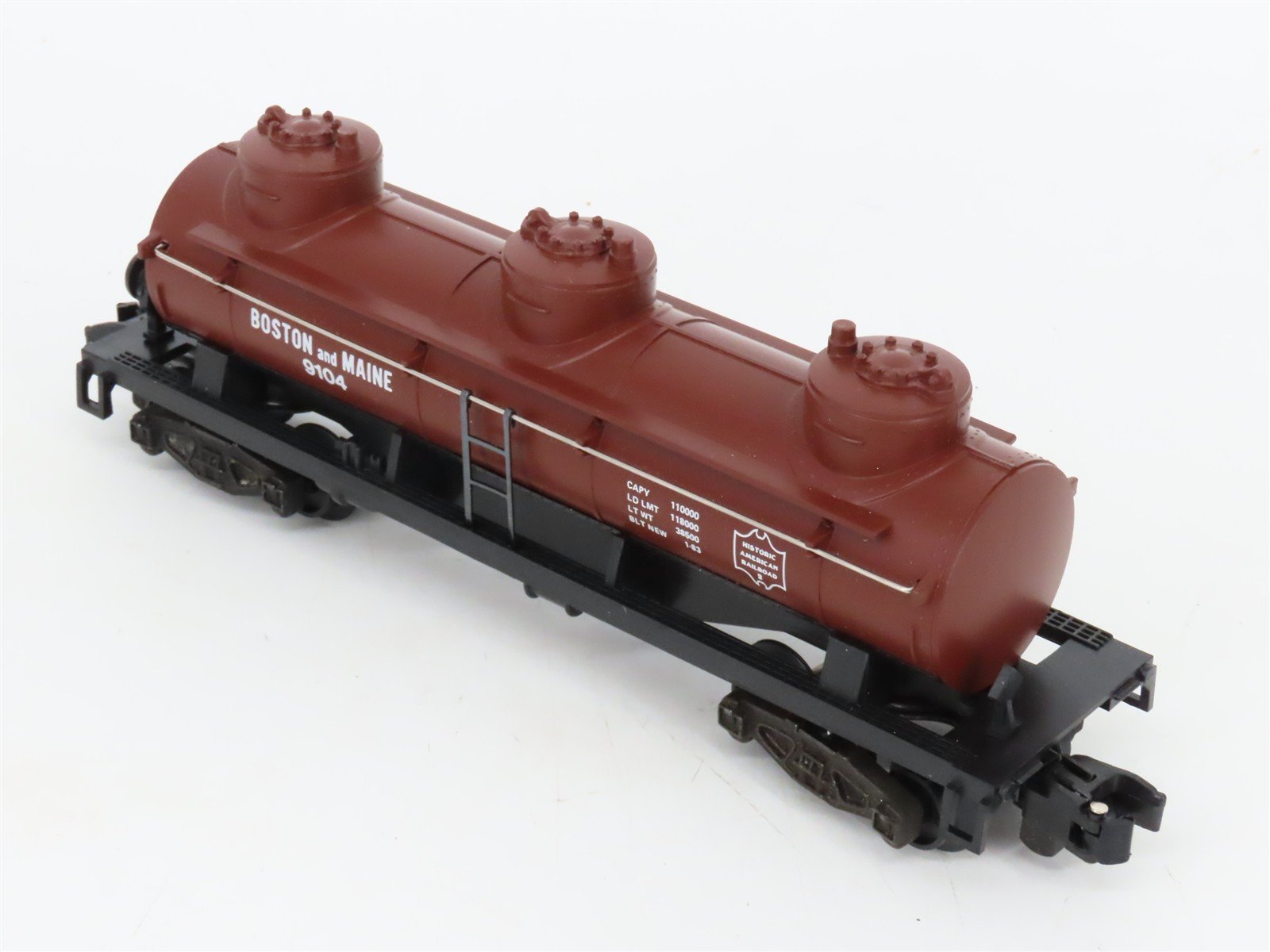 S Scale American Flyer 4-9104 B&M Boston & Maine 3-Dome Tankcar #9104