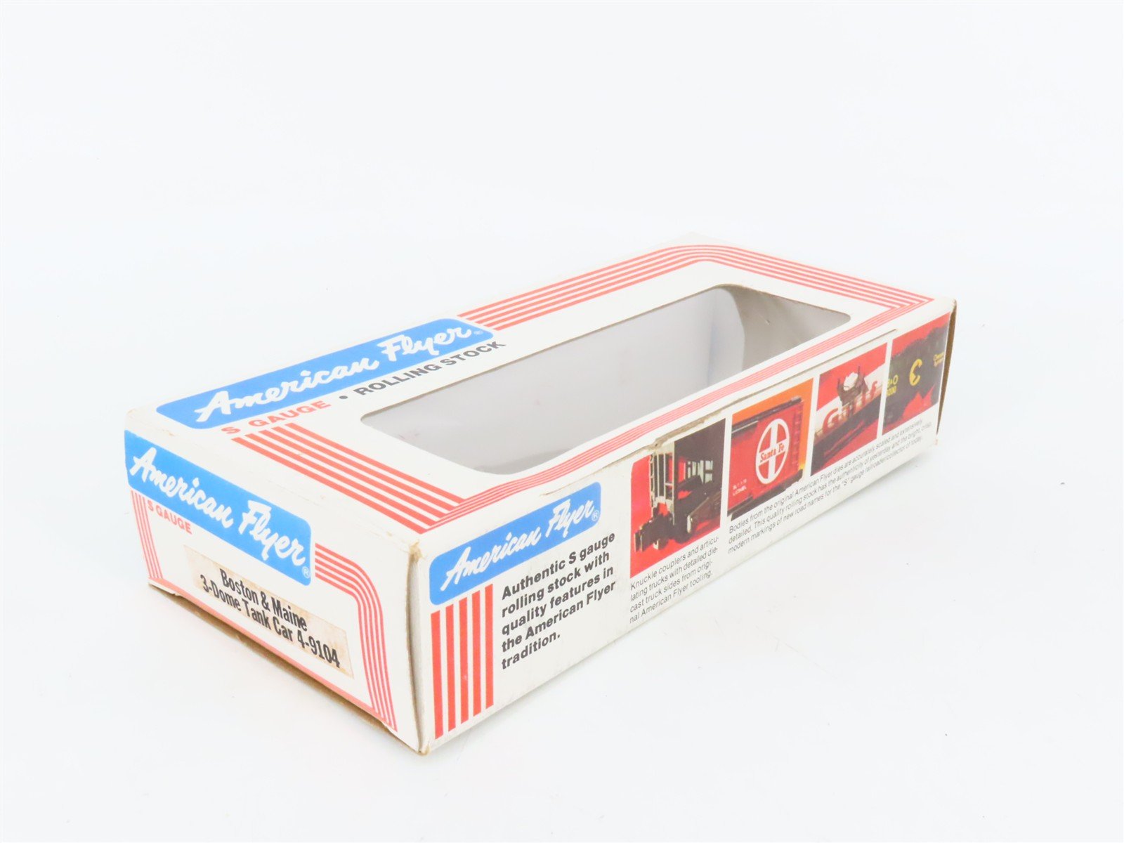 S Scale American Flyer 4-9104 B&M Boston & Maine 3-Dome Tankcar #9104