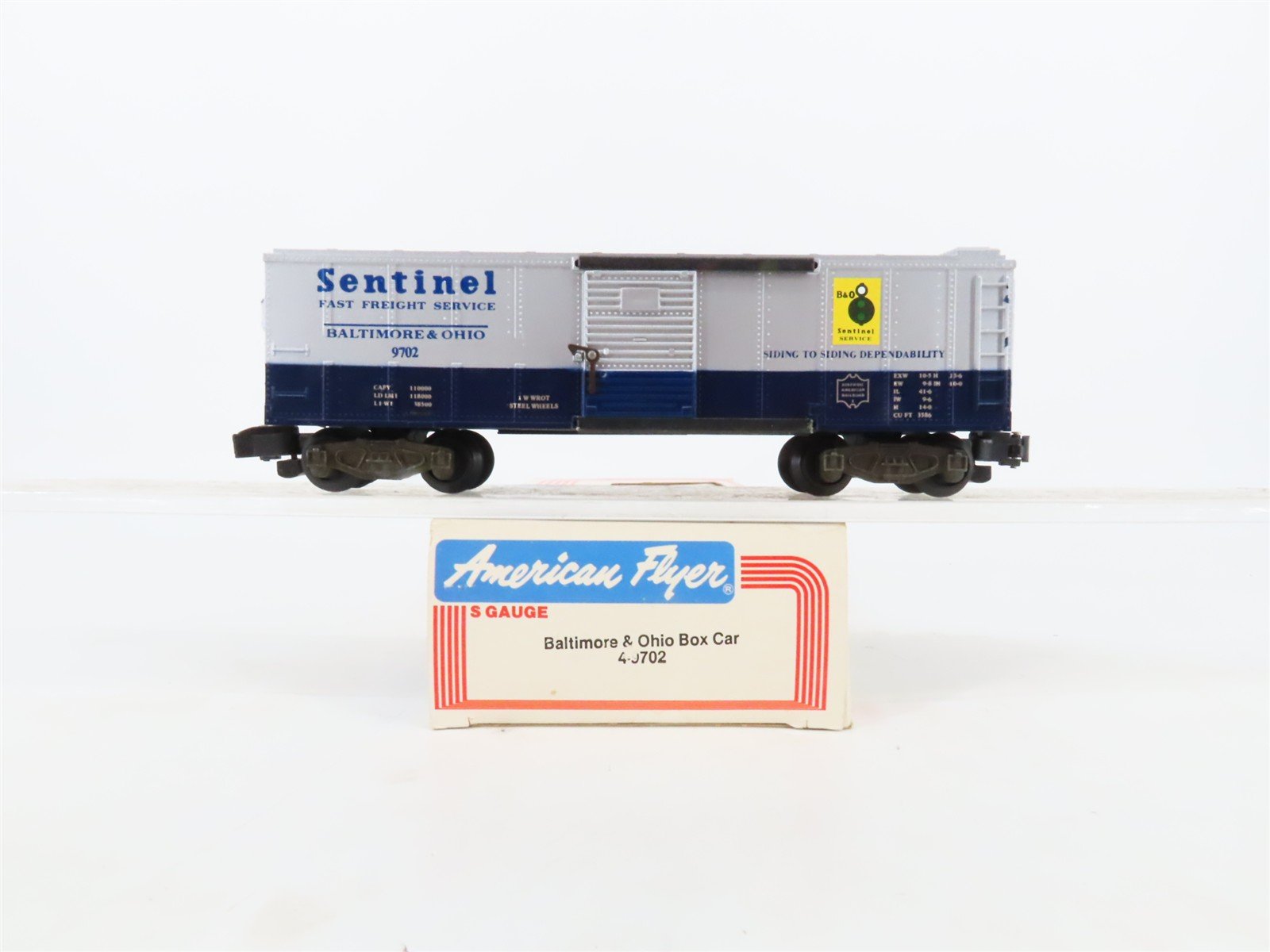 S Scale American Flyer 4-9702 B&O Baltimore & Ohio Boxcar #9702
