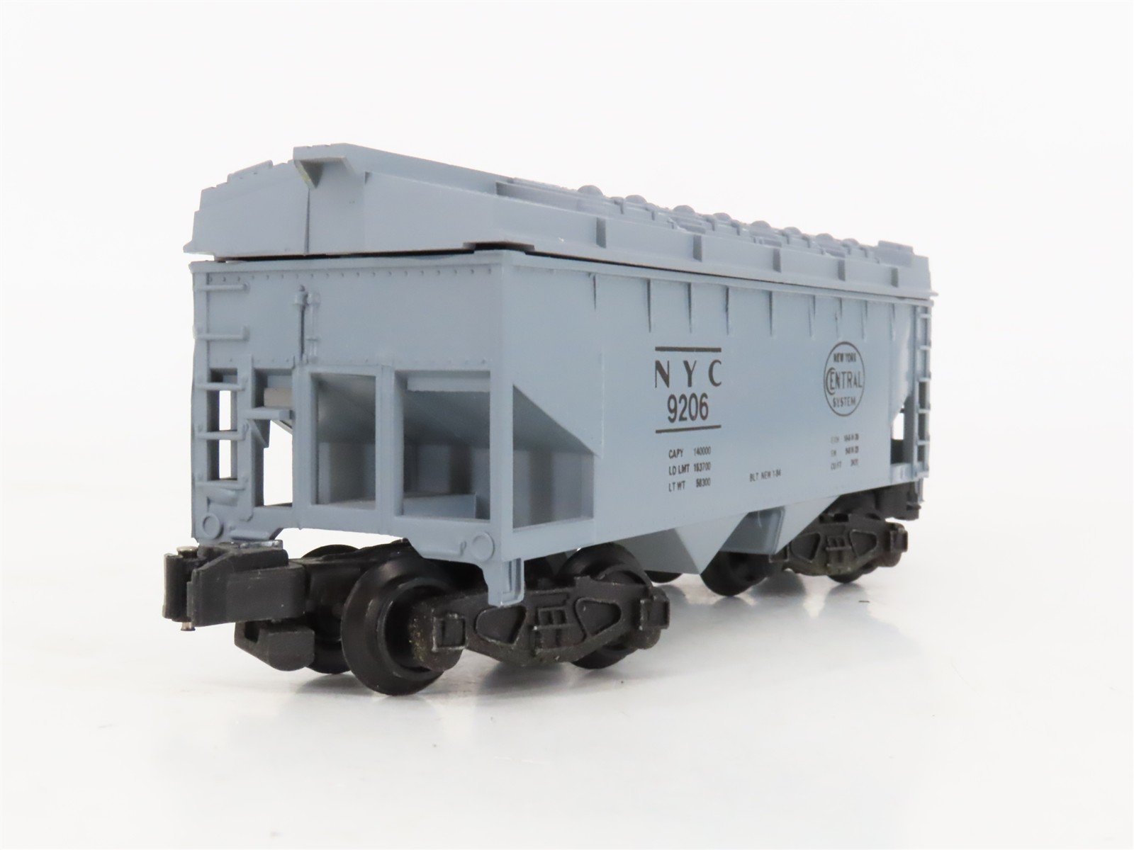 S Scale American Flyer 4-9206 NYC New York Central 2-Bay Covered Hopper #9206