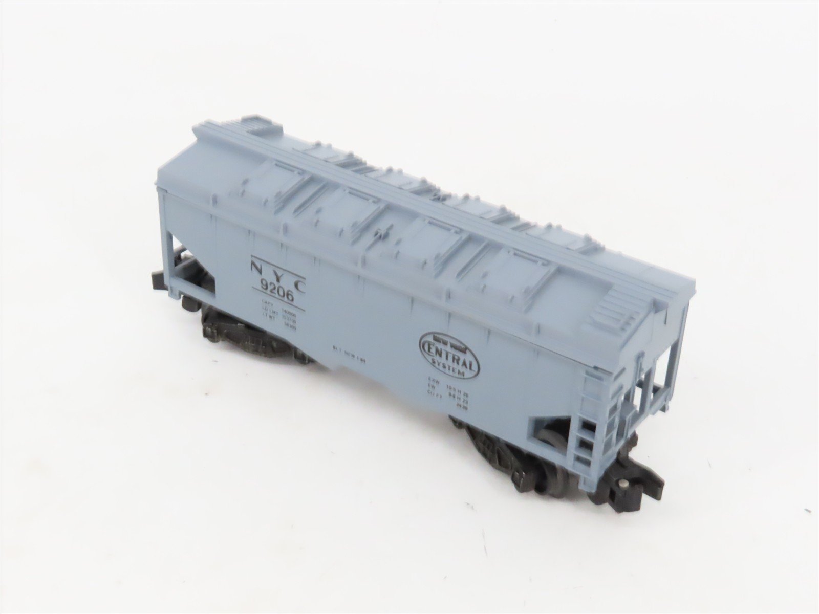 S Scale American Flyer 4-9206 NYC New York Central 2-Bay Covered Hopper #9206