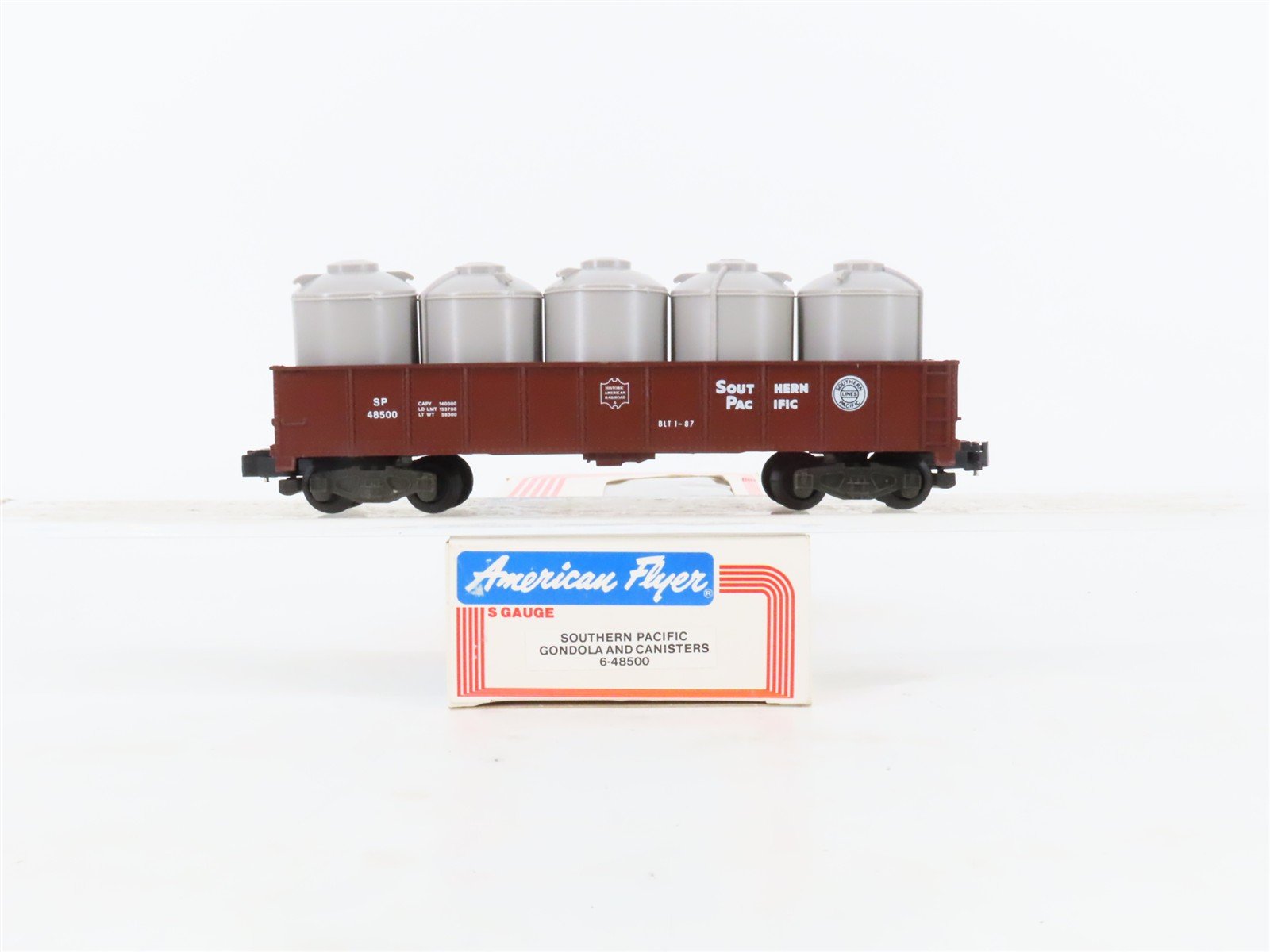 S Scale American Flyer 6-48500 SP Southern Pacific Gondola #48500 w/ Canisters