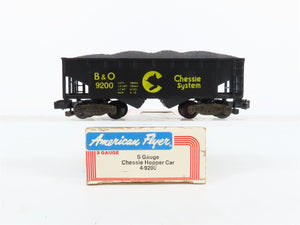 S Scale American Flyer 4-9200 B&O Chessie System 2-Bay Open Hopper #9200 w/Load