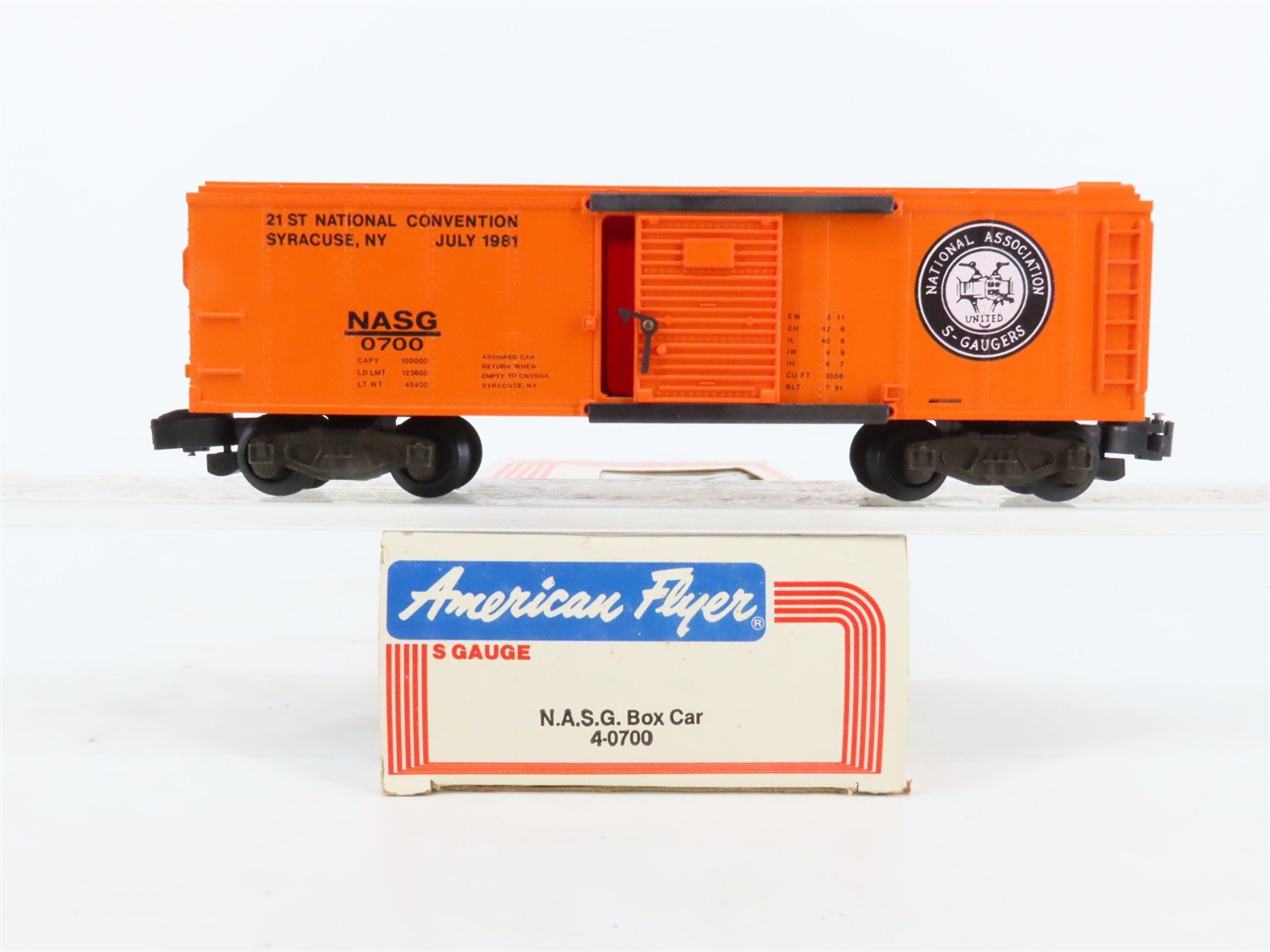 S Scale American Flyer 4-0700 NASG 21st National Convention Boxcar #0700