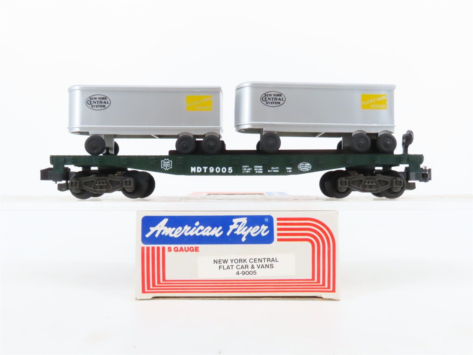S Scale American Flyer 4-9005 NYC New York Central Flatcar #9005 w/Trailers