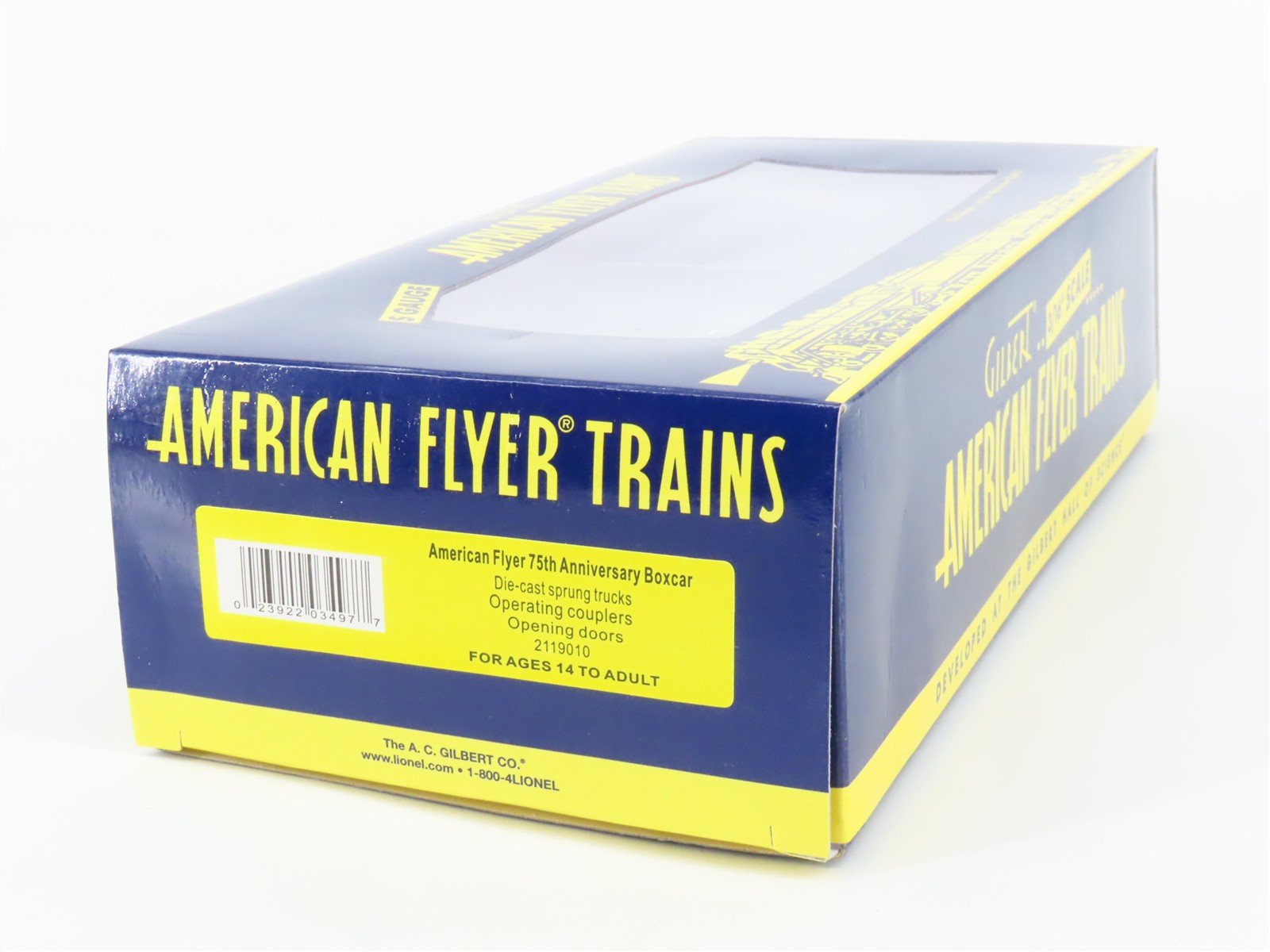 S Gauge Gilbert American Flyer Lines 2119010 75th Anniversary Box Car #1946-2021