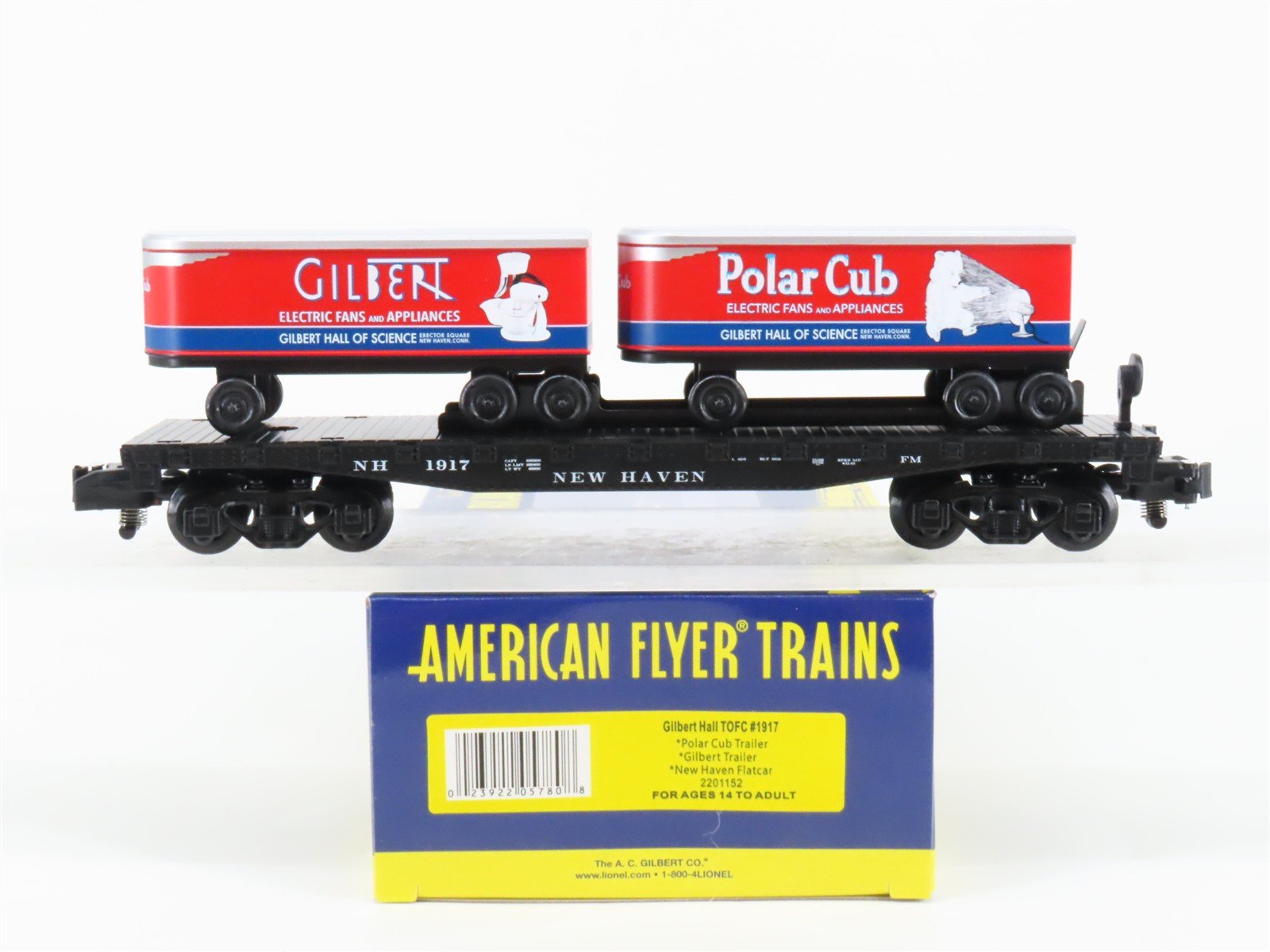 S Gauge Gilbert American Flyer 2201152 NH New Haven Flat Car #1917 w/ Trailers
