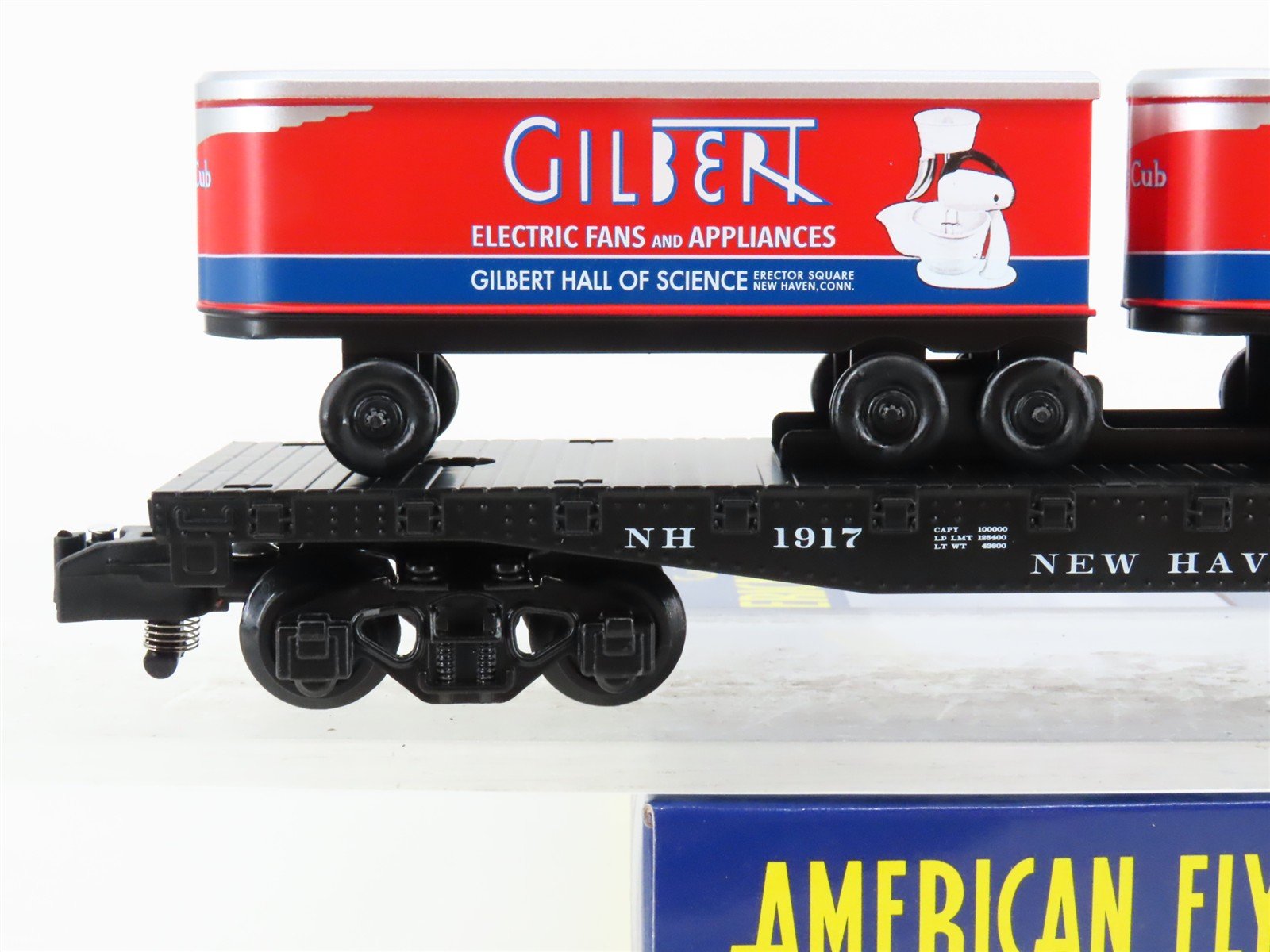 S Gauge Gilbert American Flyer 2201152 NH New Haven Flat Car #1917 w/ Trailers