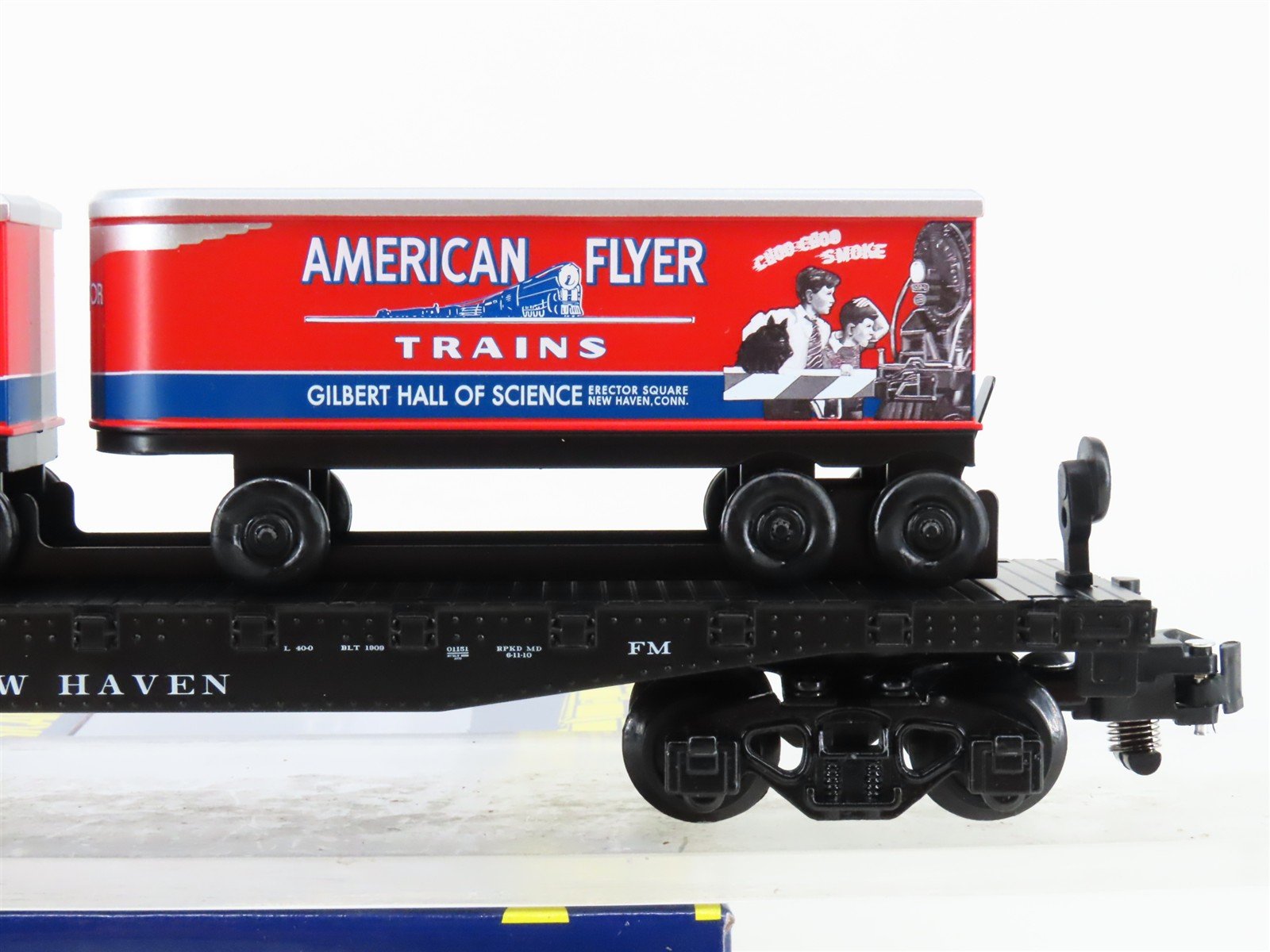 S Gauge Gilbert American Flyer 2201151 NH New Haven Flat Car #1916 w/ Trailers