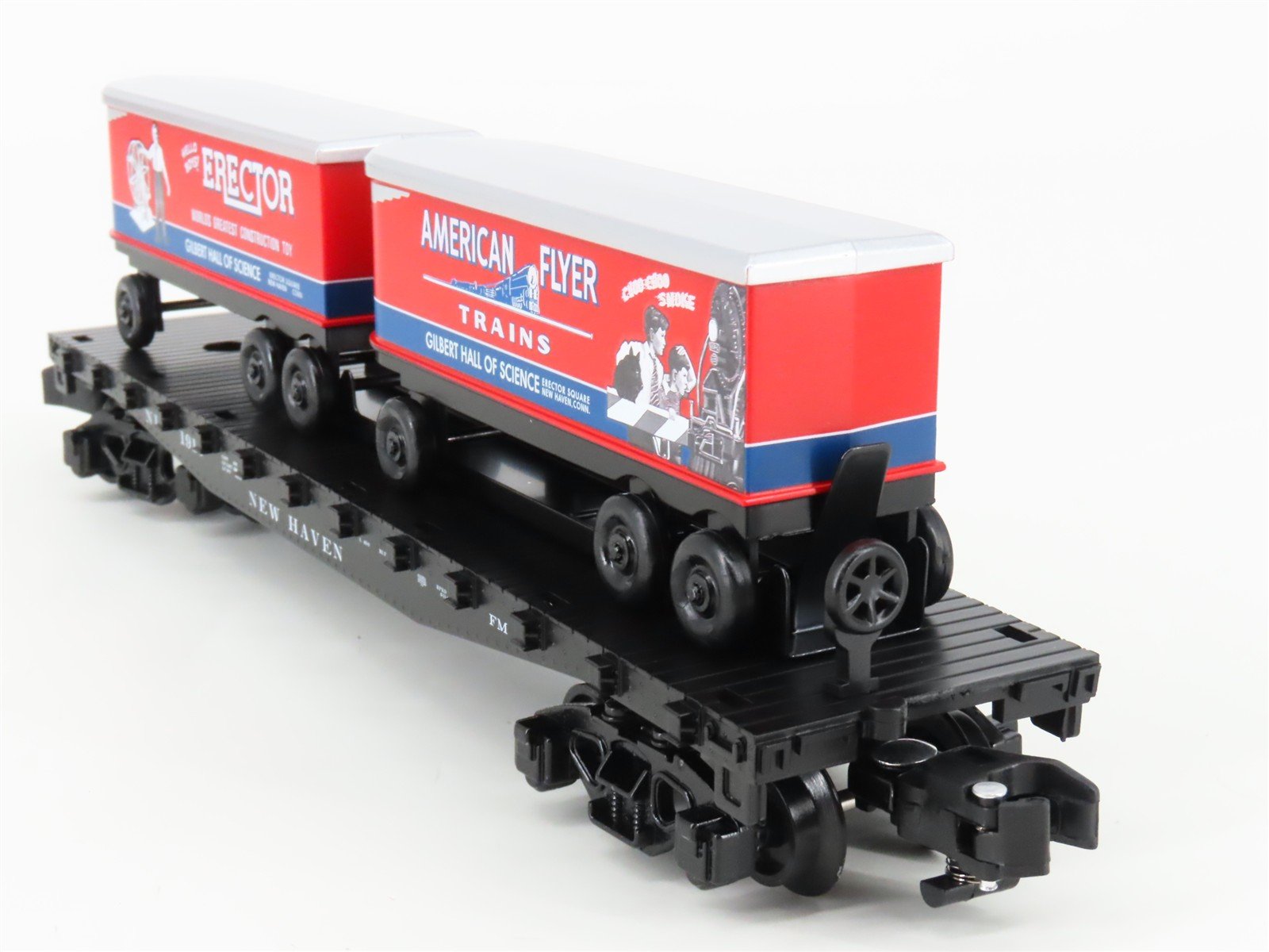 S Gauge Gilbert American Flyer 2201151 NH New Haven Flat Car #1916 w/ Trailers