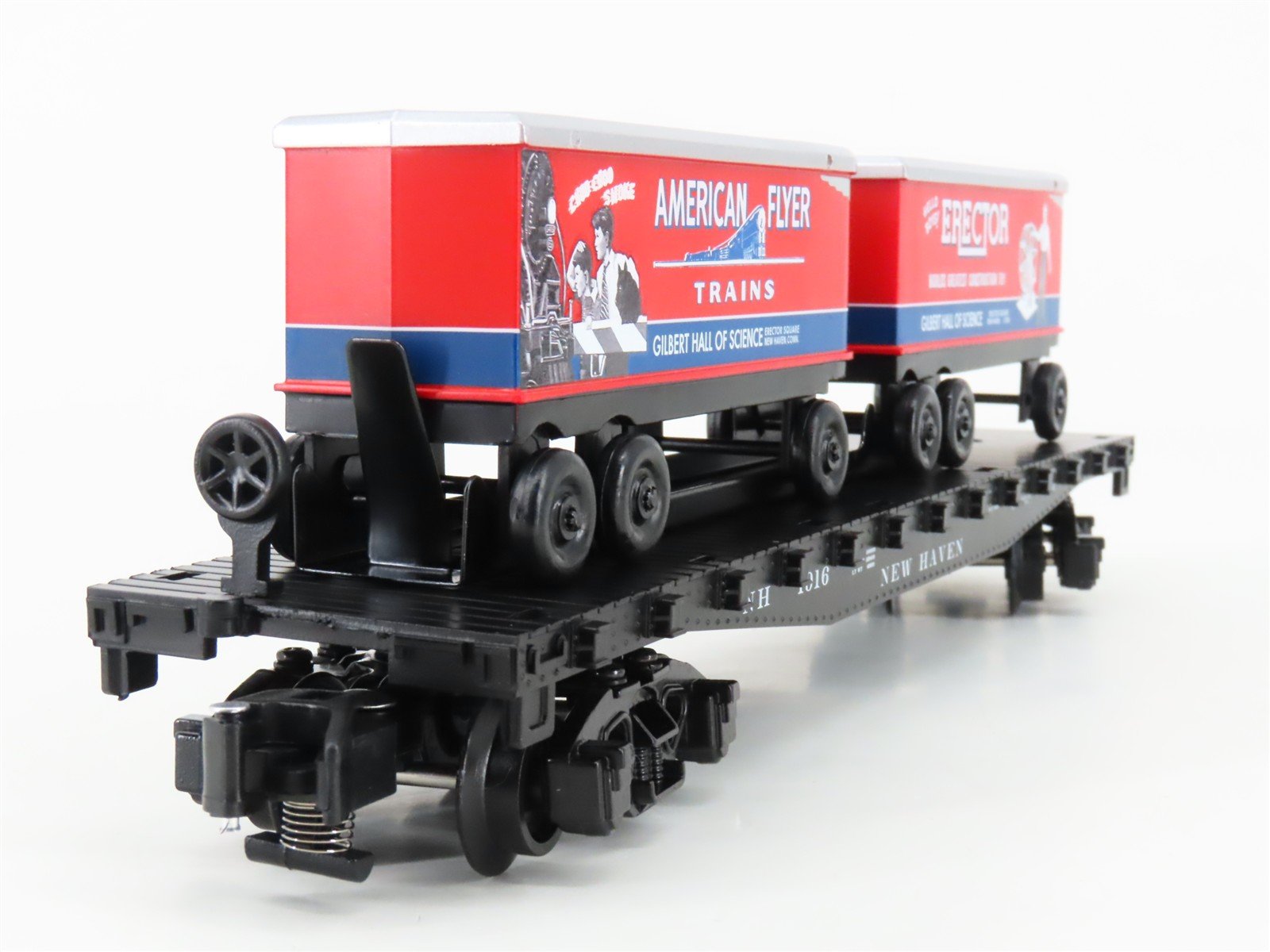S Gauge Gilbert American Flyer 2201151 NH New Haven Flat Car #1916 w/ Trailers