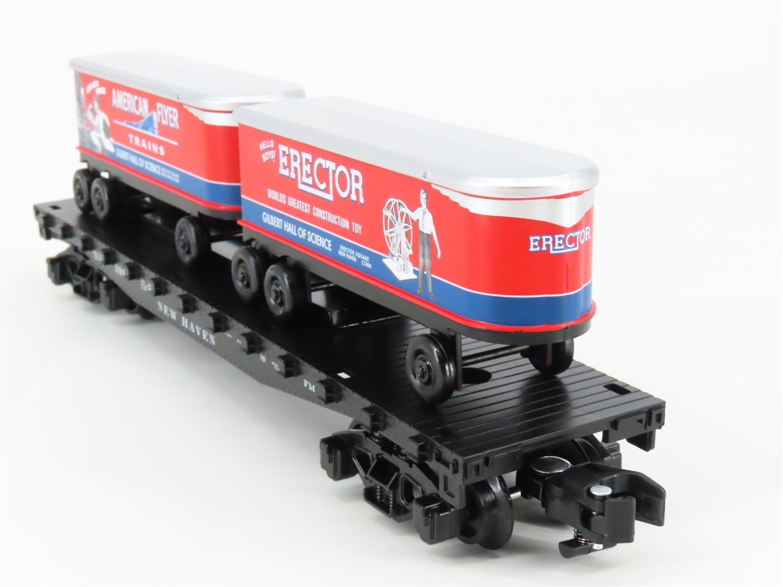 S Gauge Gilbert American Flyer 2201151 NH New Haven Flat Car #1916 w/ Trailers