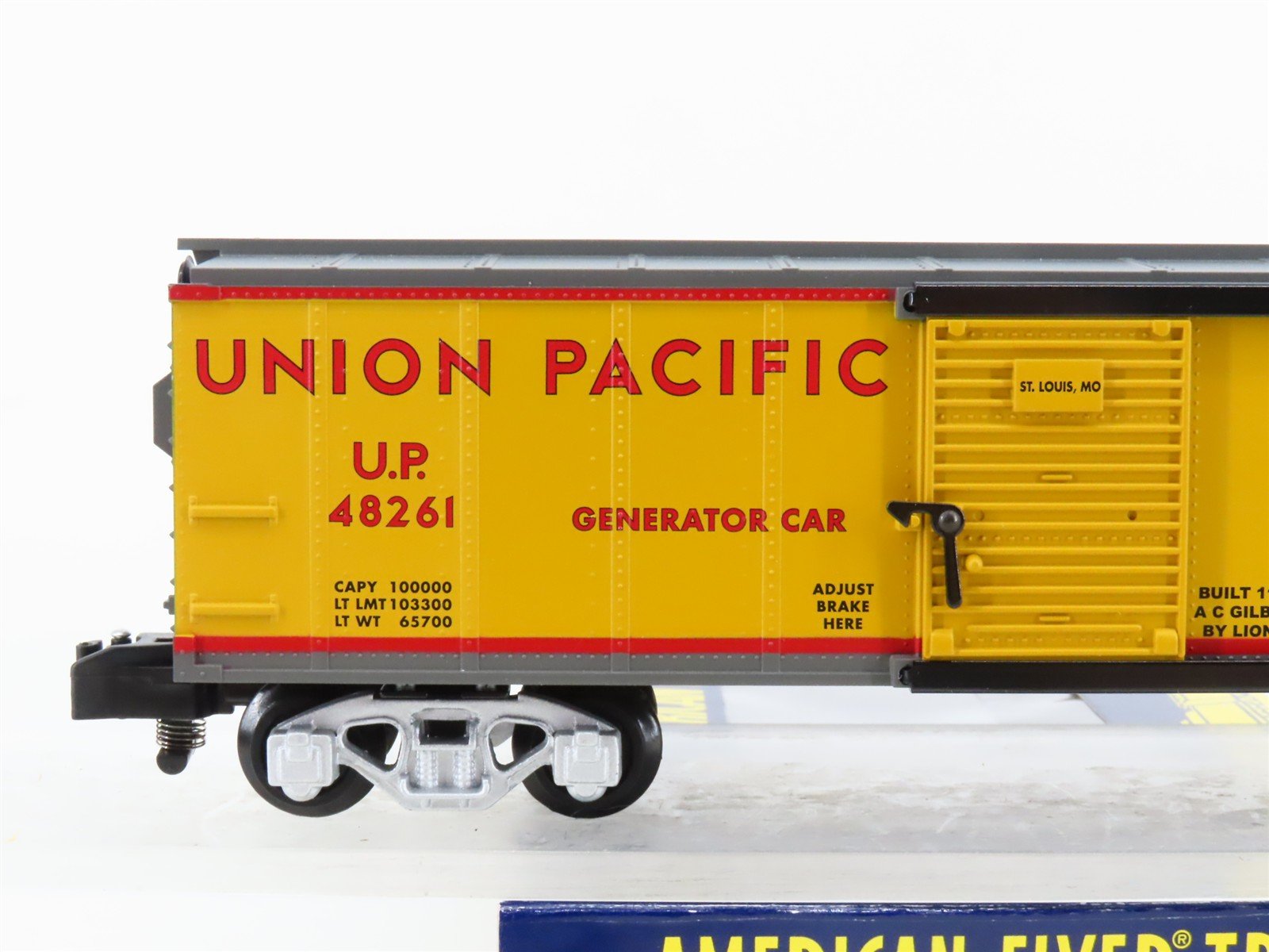 S Gauge Gilbert American Flyer 6-48261 UP Box Car #48261 w/ Generator Load