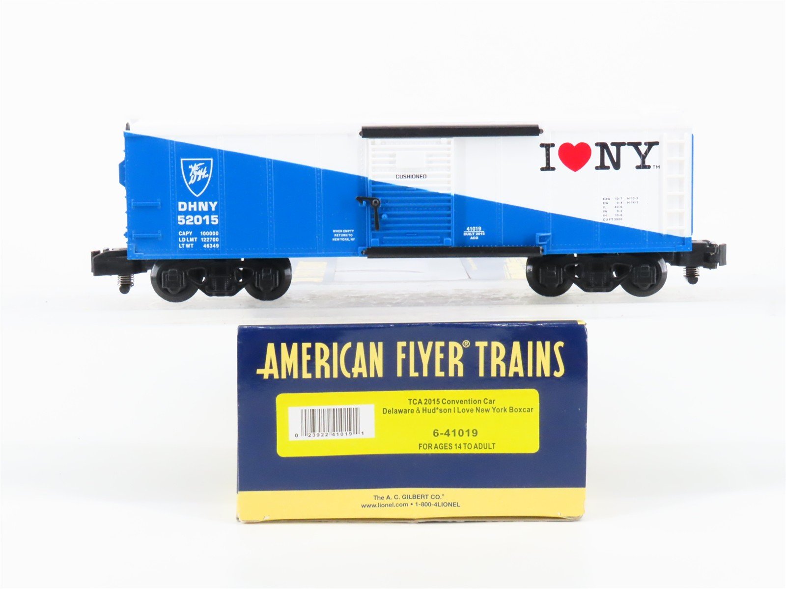 S Gauge Gilbert American Flyer 6-41019 DHNY I Love New York Box Car #52015