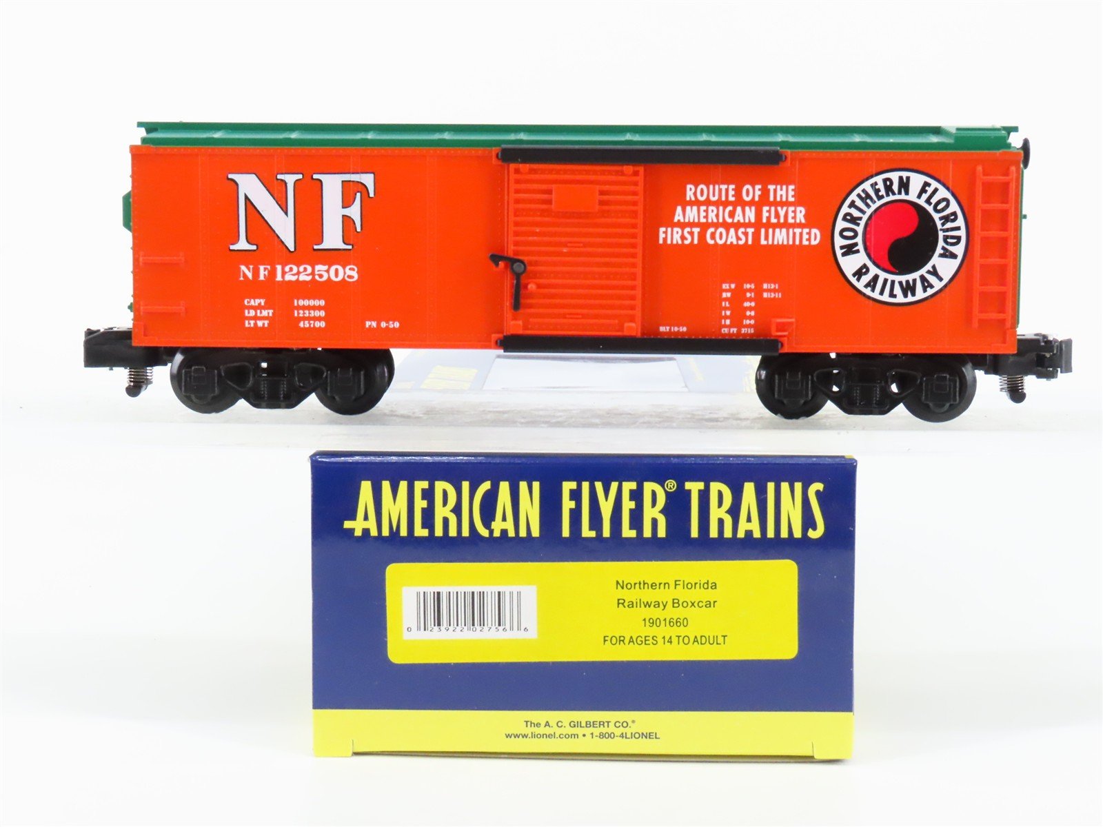 S Gauge Gilbert American Flyer 1901660 NF Northern Florida Box Car #122508