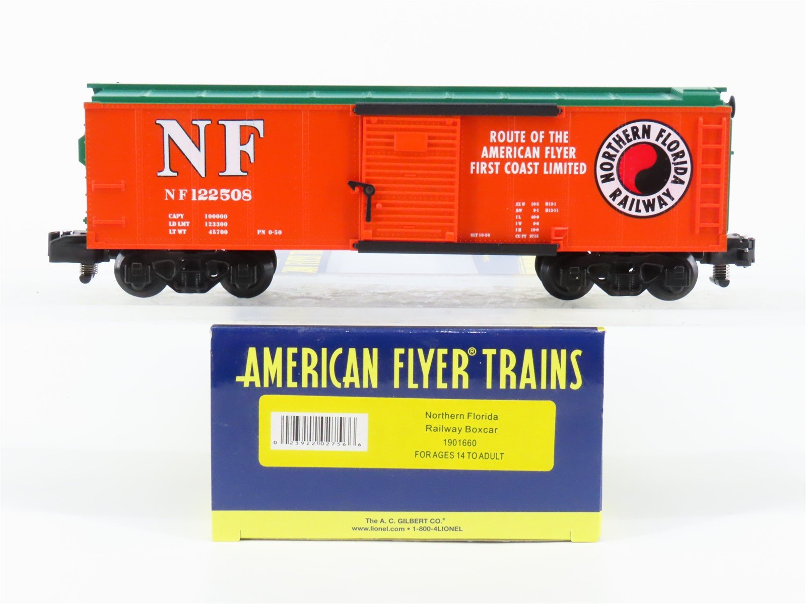 S Gauge Gilbert American Flyer 1901660 NF Northern Florida Box Car #122508