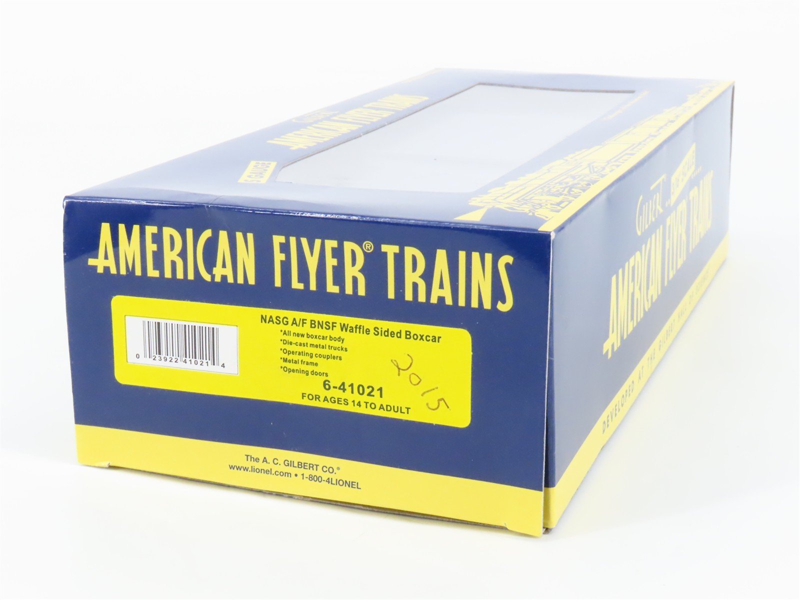 S Gauge Gilbert American Flyer 6-41021 BNSF Railway Waffle Sided Box Car #3415