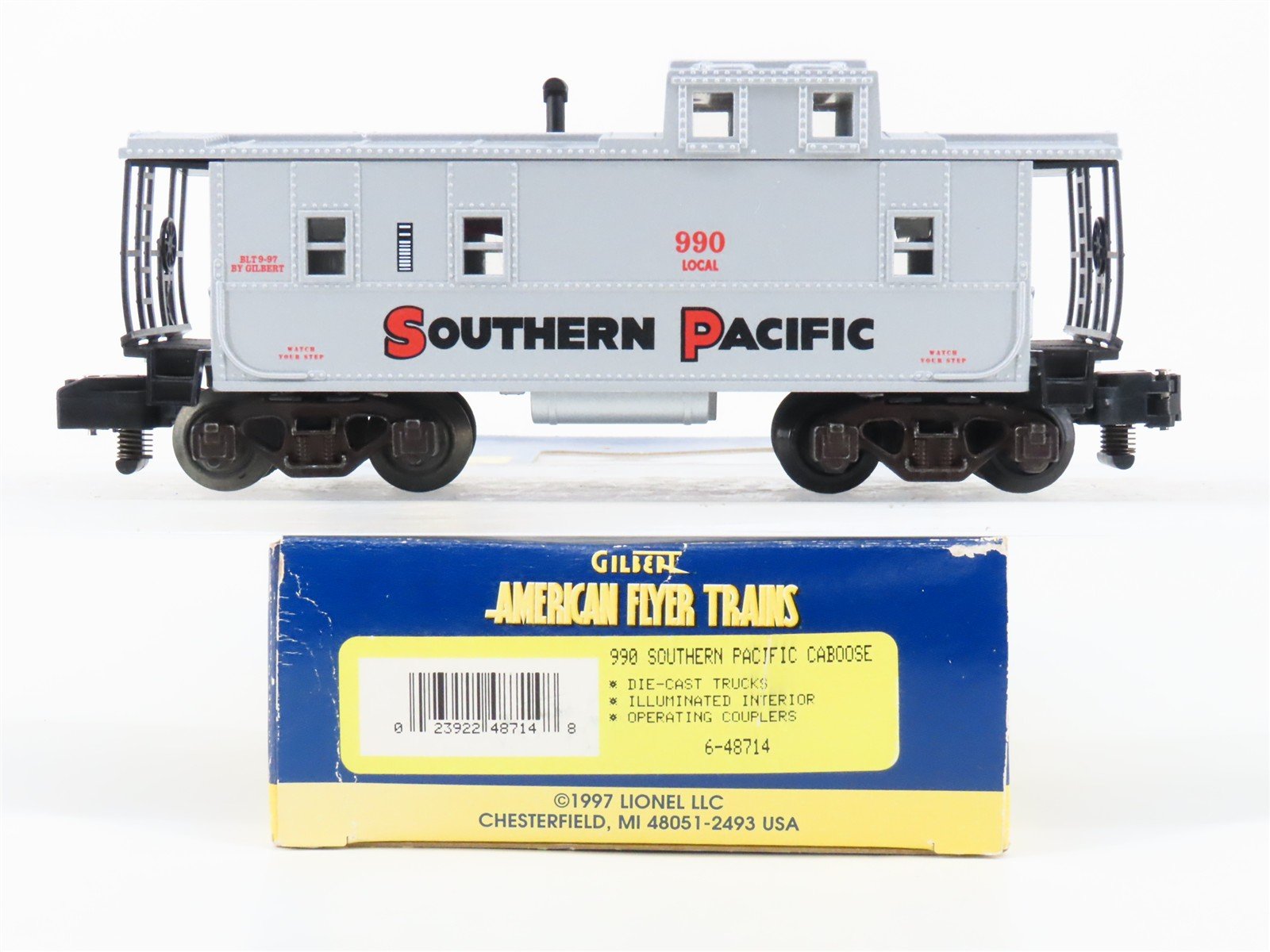 S Gauge Gilbert American Flyer 6-48714 SP Southern Pacific Railroad Caboose #990
