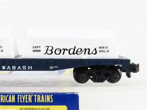 S Gilbert American Flyer 6-48524 WAB Borden's Milk Container Flat Car #25535