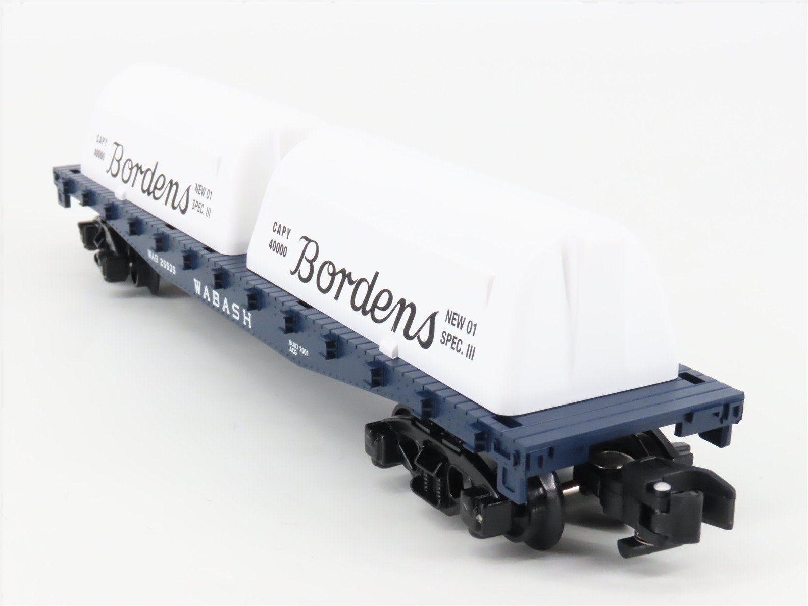 S Gilbert American Flyer 6-48524 WAB Borden's Milk Container Flat Car #25535