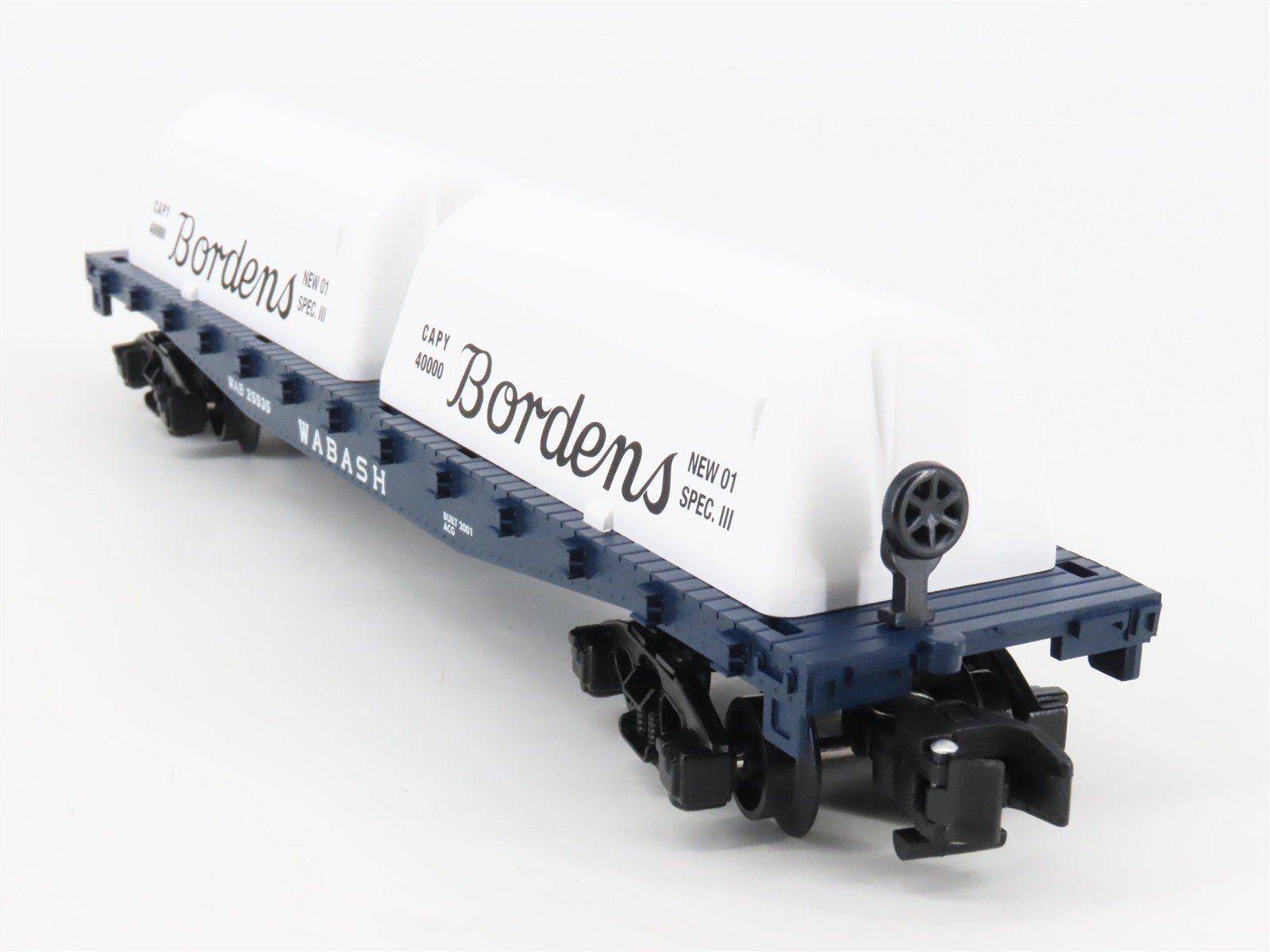 S Gilbert American Flyer 6-48524 WAB Borden's Milk Container Flat Car #25535