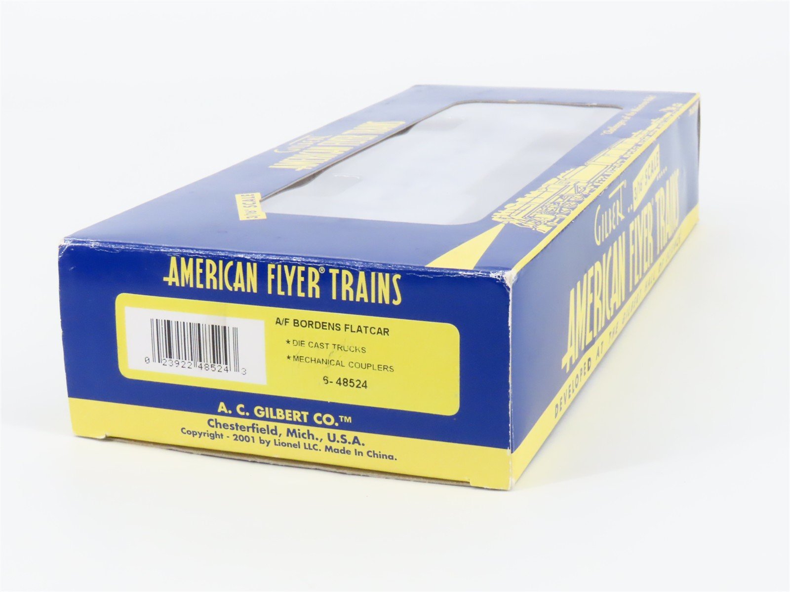 S Gilbert American Flyer 6-48524 WAB Borden's Milk Container Flat Car #25535