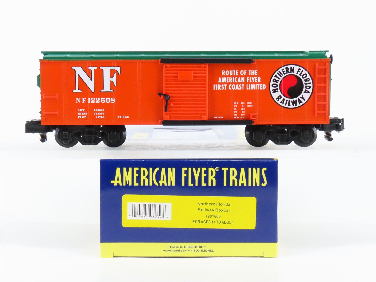 S Gauge Gilbert American Flyer 1901660 NF Northern Florida Box Car #122508